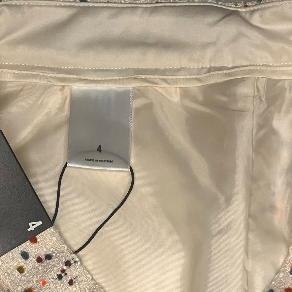 Express Cream Tweed Skirt with Colorful Accents